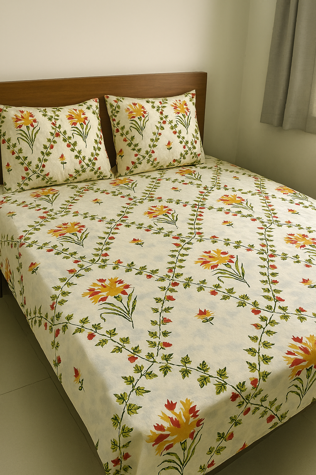 Floral Garden Cotton Bed Sheet Set